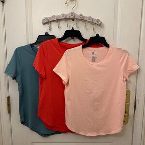 3 All in Motion Short Sleeve Crew Neck Athleisure Gym T-Shirt Size Small Bundle